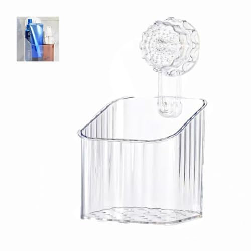 Wxinsheng Duschablage Ohne Bohren Saugnapf,Transparente Ablage Dusche Belastbar Duschkorb,Wasserdicht Duschregal mit Starke Saugnapf Aufbewahrung Badregal für Badezimmer Küche Bad Shampoo