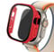 EKSIL Funda de cristal para Apple Watch Ultra 2, Protector de pantalla de PC para smar twatch de 49mm, cubierta templada, accesorios de banda de la serie iwatch(Red 07,Ultra 2 49mm)