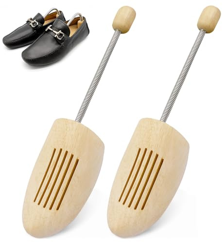 Druuzyl 1 Paio Tendiscarpe in Legno Naturale per Donna e Uomo con Molle in Acciaio Inox - Elimina Odori e Mantiene la Forma - Adatto per Oxford e Sneakers Taglia 42-46 Tendiscarpe