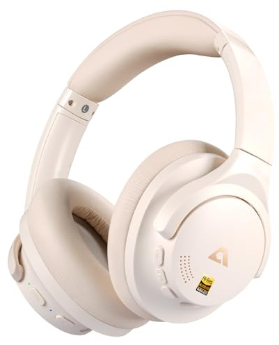 1Mii Y8+ Cuffie Bluetooth 6.0 Over-Ear con Cancellazione Rumore Attiva Ibrida, 100 Ore di Autonomia, Wireless Hi-Res Audio e bassi potenti, EQ Personalizzabile con App, Comfortevoli, Grandi, Beige