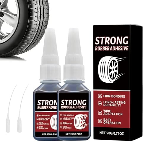 Rubber Glue 2 PCS Tyre Repair Glue, Shoe glue Sole Repair, Waterproof Rubber Cement for Tires, Belts, DIY Crafts, Shoes