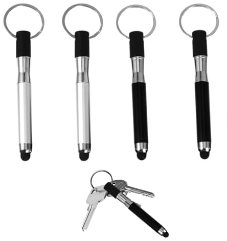 Touchscreen Stift,4 Stück Kugelschreiber Mit Touchpen,Mini Universal Stylus 3 In 1 Touch Pen,Stift für Handy und Tablet,Handystift Für Alle Handys Für Smartphones Für Alle Smartphone