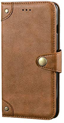 Auotu Custodia Case PU Pelle Flip Magnetica Custodiar Protettiva Portafoglio Cover Per Unihertz Jelly Max Smartphone (Marrone)