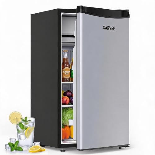 Djioyer Compact 90L Mini Fridge with Freezer Energy Efficient Refrigerator | 5 Adjustable Temperature Levels (0–18°c) Quiet 41dB, Reversible Door, Vegetable Drawer for Bedroom, Dorm, Office