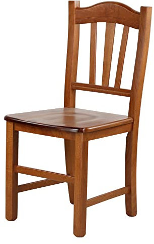 Totò Piccinni ORDINE MINIMO 2pz, Sedia SILVANA in legno di faggio, ALTISSIMA QUALITA', robusta 8Kg, già montata (Ciliegio, Seduta Massello)