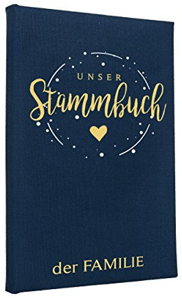 Hochzeitideal – Stammbuch der Familie Corella dunkelblau 21,0 cm x 15,0 cm - Buchbinderleinen Hochzeit - Familienbuch Standesamt mit 6-Fach Ringmechanik für Urkunden mit Behördenlochung