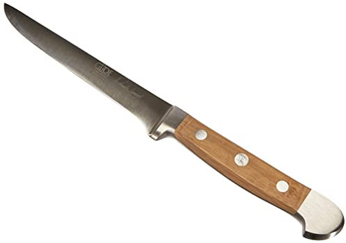 GÜDE Solingen - Coltello per disossare forgiato, 13 cm, legno di quercia di botte, ALPHA-FASSEICHE - doppio collarino, fatto a mano in Germania