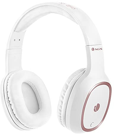 NGS ARTICA Pride White- Auriculares Inalámbricos, Compatible con Tecnología Bluetooth, con Micrófono, Batería de 7 Horas, 20 Hz, Color Blanco