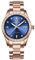 Damen Diamant Automatik Mechanisch Roségold Edelstahl Saphir Wasserdicht Damen Elegant Blau Uhr, Rotgold mit blauem Zifferblatt, Luxuriös
