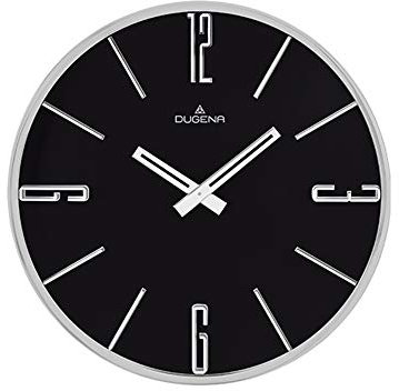 Dugena Wanduhr, Quarz, Metallgehäuse, ø 30 cm, inklusive Batterie (schwarz)