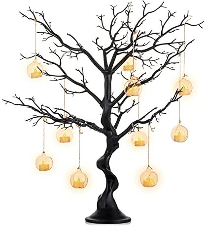 NUPTIO Künstlicher Halloween-Zweig: 76 cm hoher Ast, Manzanita, Weihnachtsdekoration, Tafelaufsatz, Hochzeits-Mittelstücke für Tische, schwarze Baumzweige (1 Stück)