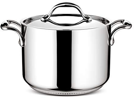 Lagostina Accademia Lagofusion Marmite inox 22cm (5,3L) + couvercle Tous feux dont induction Poignée rivetée robuste Italie Garantie 25 ans 011116020522