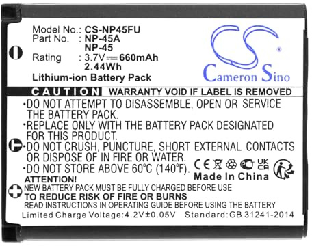 TECHTEK Batterie 660mAh Compatible avec [Fujifilm] FinePix J10, Finepix J100, Finepix J110W, FinePix J12, J120, J15, J150W, J15fd, J20, J210, FineP FBA