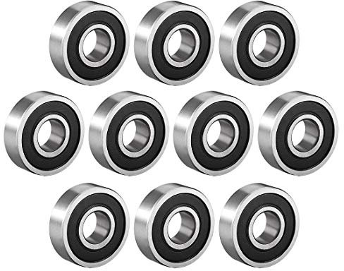 LANTRO JS 10 stück Kugellager Rillenkugellager 6000RS Gummi abgeschirmtes Lager Kugellager Doppelt Abgeschirmt 10x26x8mm