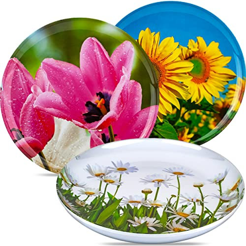 Geschirr Motiv & Artikel wählbar großer Melamin - Teller/Speiseteller - Ø 28 cm - Bunte Blumen - Essteller Service - Abendbrotteller - Frühstücksteller ..