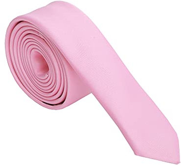 DWOY Cravates pour hommes et femmes couleur unie slim hommes 's cravate 4 cm, rose, Standart