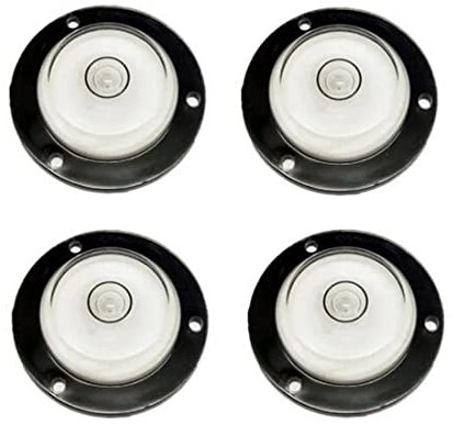 LAIESYA 4Pcs Spirit Bubble Levels Little Circular Level Measuring Tools Multi-Directional Leveling for Camera, Refrigerator, Picture Hanging (Style A)