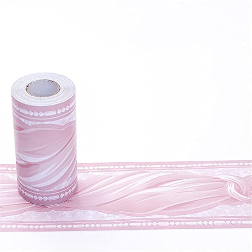Dostear TapetenbordüRe Selbstklebende BordüRe Wand Wohnzimmer Tapeten Fliesenaufkleber Bad Dekoband Selbstklebend Rosa Muster 10 X 1000CM
