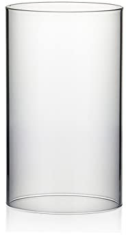 WGVI Hurricane Kerzenhalter Hülse Breite 11,9cm Höhe 20,3cm Klarglas Zylinder Kerzenhalter Kaminrohr offenes Ende 1 Stück