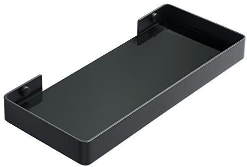 Alise Mensola da bagno in vetro, nero, rettangolare, da 30 cm, per bagno, doccia, vanità, cucina, mensola in vetro in acciaio inox SUS304, per bagno, WC, decorazione della stanza