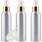 ZEOABSY 3 Piezas Pequeño 150ml Spray de Aluminio Plata Botella de Spray Vacía con Pulverizador Oro/Blanco de Niebla Fina Atomizador para Perfume Aromaterapia Agua Líquidos Tamaño de Viaje