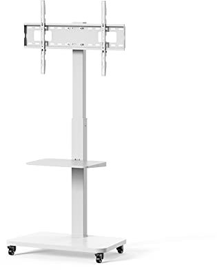 conecto, TV-Standfuß, für TV-Geräte von 37 bis 75, VESA bis 600x400, Tragkraft: max. 40 Kg, schwenkbar (± 35°), höhenverstellbar, mobil, inkl. Ablage, weiß, SA-CC50864