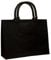 Roseley Strong Jute Shopping Bag Webbed Handles & Waterproof Lining Large Reusable Hessian Veggie Grocery Shopper Bag [Black]