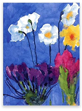 IKYE Berühmte Gemälde von Emil Nolde, Druck auf Leinwand. Reproduktion von Ölgemälden. Abstrakte Wandbilder auf Leinwand für Wohnzimmer (Sommerblumen 3) 50 x 75 cm (19,7 x 29,6 Zoll), rahmenlos