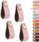 LEREATI 4pcs Leather Drawer Handles Drawer Knobs Kitchen Cupboard Handles, Leather Drawer Pulls for Cupboards, Wardrobe, Dresser, Closet (Pink, Single Hole)