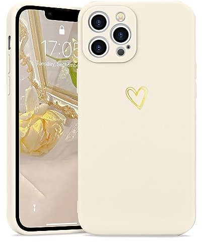 Lafunda Handyhülle Kompatibel mit iPhone 12 Pro Max Mädchen hülle Ultra Dünn Silikonhülle süß Liebesherz Schutzhülle stoßfest Case Bumper Back Cover mit Fallschutz für iPhone 12 Pro Max Weiß