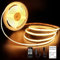 ROUKLE 8mm Ruban LED COB - 5M Bande Lumineuse Dimmable 24V Super Lumineuse CRI90+ avec Télécommande RF | 2400 LEDs | Blanc Chaud 2700K | Installation Facile Décoration Maison DIY