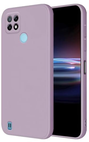 HONLEN Funda Compatible para Realme C21 Case, (6.5 Inches) Líquida TPU Silicona Cover con Anti-Rasguño, Cáscara Suave Cubierta Hierba púrpura