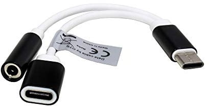 Mobile-Laden Audio Adapter kompatibel mit Fairphone 5, Stereo, 3,5mm Klinke + Ladebuchse