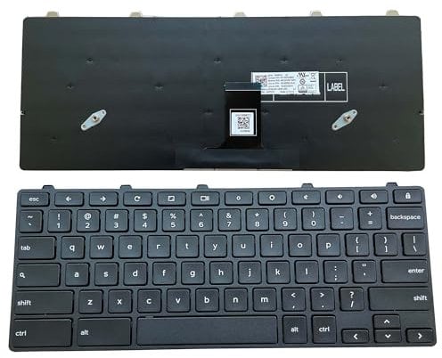 YIJIATech ® New Laptop Keyboard with Built-in Screwdriver US Layout for Dell Chromebook 11 3100/5190, Black Frame