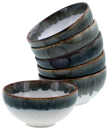 CreaTable, 21818, Serie Cascade, 6-teiliges Geschirrset, Dip-Schalen Set aus Steinzeug, spülmaschinen- und mikrowellengeeignet, Qualitätsproduktion