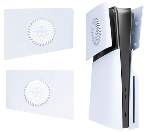 pour PS5 Slim Couvrir Plaques Plaques Frontales Accessoires pour PS5 Slim Cas Capot Supérieur, Couvercle Supérieur du Panneau de Remplacement, avec Trous de Dissipation Thermique Coque de Console