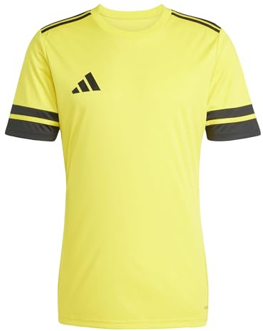 adidas Men's Squadra25 Jersey Short Sleeve Shirt, Team Yellow/Black, XL