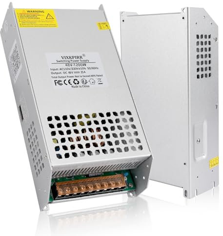 Upgrade DC 48V 25A 1200W Netzteil Transformator SchalterNetztei 230V AC auf DC 48V Netztei 25A 1200W Stromversorgung Adapter für 48V LED Lichtleiste CCTV Kamera Sicherheitssystem Radio