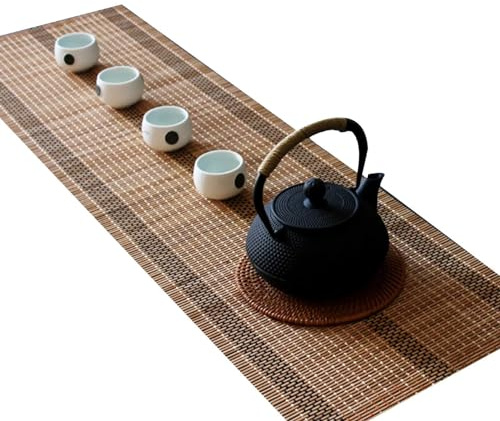 Yoeoefuo Tischläufer Bambus Tischband 40-280cm Handgefertigte rutschfeste Tischsets Rechteckigem Esstischdekor Teetisch-wärmeisolierung Waschbare Tischläufer Placemat (Size : 30x120cm)