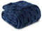 Exclusivo Mezcla Plaid Couverture Polaire à Motif Carreaux, Plaid jeté de Canape Super Doux et Chaud, Léger pour Toutes Les Saisons, 130x150 CM, Bleu Marine