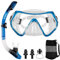 APLOS Schnorchelset Erwachsene, Anti-Leck Anti-Fog Tauchmaske aus Gehärtetem, Schnorcheln Set mit Taucherbrille und Dry Schnorchel Einheitsgröße, Erwachsene Unisex-Blau