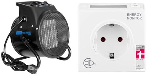 Güde Elektroheizer GEH 3000 P & REV Stromzähler – Ausgezeichnet von Stiftung Warentest mit Note 1,7