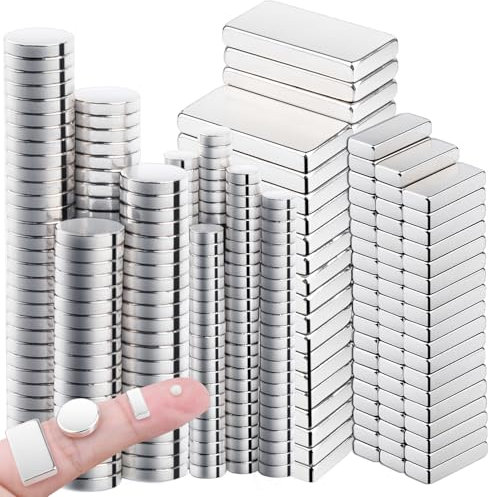 410 Stück Magnete Stark, 4 Verschiedene Größen, Neodym Magnete Extra Stark, Magnete für Magnettafel, Magnete Klein Stark Mini Magnete für Whiteboard, Pinnwand, Magneten Starker Halt