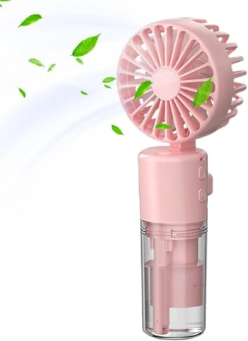 Ventilador de pulverización portátil, ventiladores de pulverización portátiles, Ventilador portátil recargable de nebulización de agua, Suministros plegables de verano con mango ergonómico, ventilador