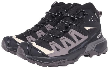 Salomon Damen Trekking Shoes, Black/Plum Kitten/Shale, 41 1/3 EU