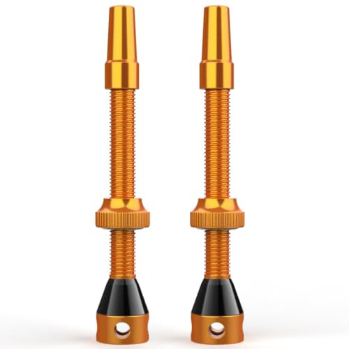 Shredr. Tubeless Ventile Set, orange | Presta Ventile für Schlauchlos-Reifen | Superleichtes Alu, orange eloxiert, französisches Ventil | 60mm für Hochprofil Rennrad-Felgen