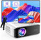 【AI Auto Focus & Keystone】Projector 4K Supported, XuanPad WiFi6 Bluetooth Projector, 24000L Native 1080P Smart Video Projector, Portable Outdoor/Home Projector with Tripod for Phone