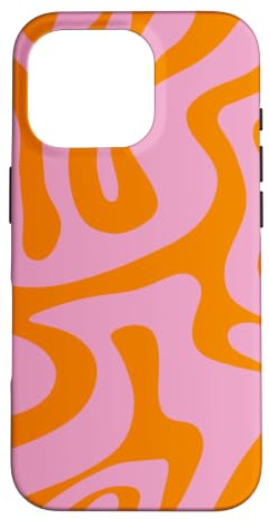 Rosa und Orange Liquid Swirl Abstraktes ästhetisches Muster Hülle für iPhone 16 Pro
