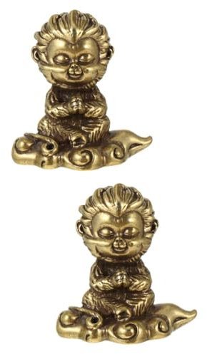 GETAJGHSD 2 STK Monkey King Ornamente Sun-Wukong-Figur Fingerstatue Kaktus-Statue Kaninchenstatue schreibtischdeko Schreibtisch Dekoration ziernieten Messingverzierungen Wukong-Statue Kupfer