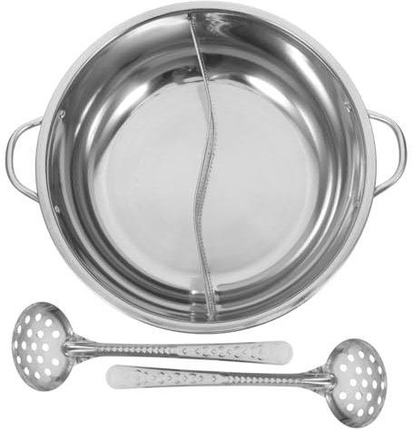 COLLBATH Robusta Pentola Elettrica in Acciaio Inossidabile per Fornello per Zuppa Pentola per Stufato A Due Sapori Piccola Pentola per Cucinare